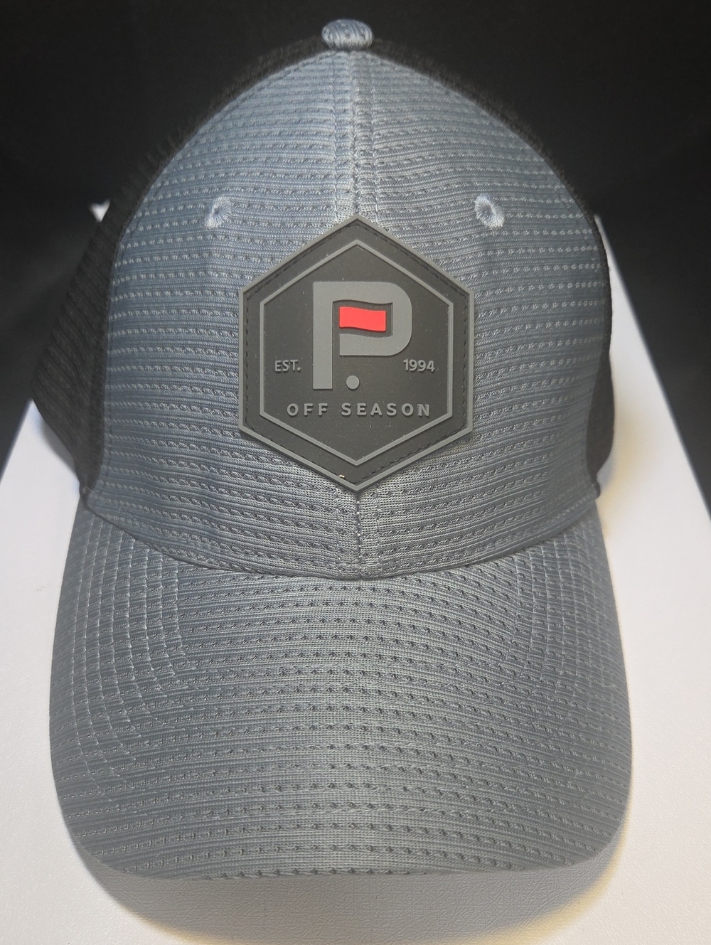 Pure Hockey "Off Season" Fitted Golf Hat Cap Gray/Black Adult Size L/XL